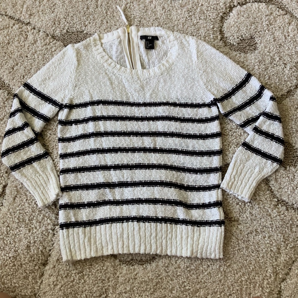 H&M Stripe Zip Sweater